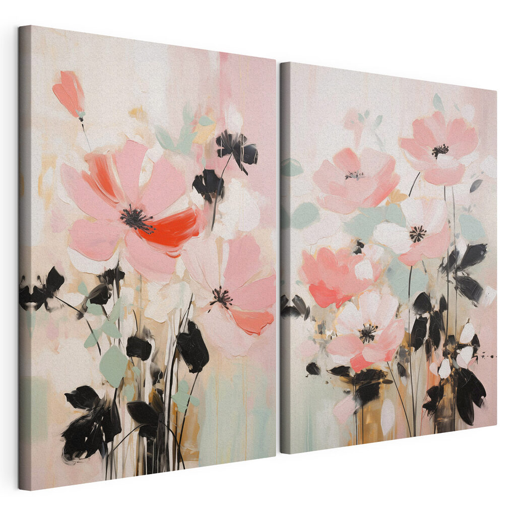 Painting of flowers on a white background Painting of flowers on a white background