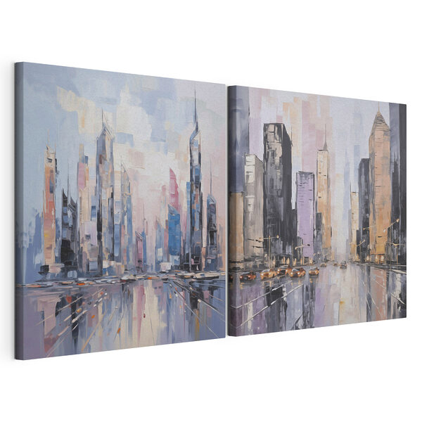 Painting of a city Painting of a city