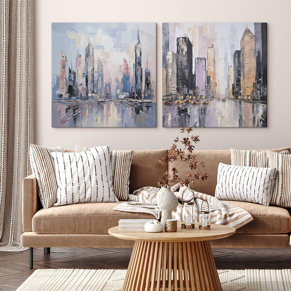 Painting of a city Painting of a city