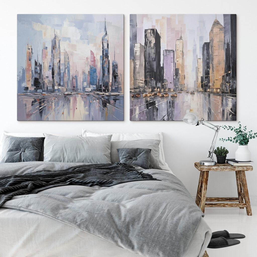 Painting of a city Painting of a city