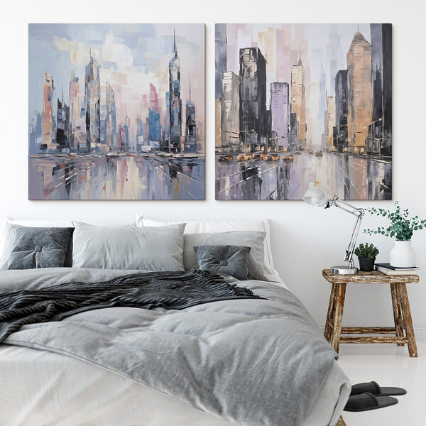 Painting of a city Painting of a city