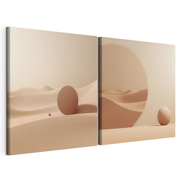 Conjunto de imágenes de un desierto Lámina modular sobre lienzo Conjunto de imágenes de un desierto
