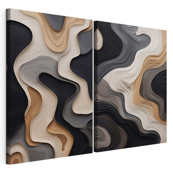 Lámina modular sobre lienzo Motivos fluidos en tonos neutros (SKU: m01042) Lámina modular sobre lienzo Lámina modular sobre lienzo Motivos fluidos en tonos neutros (SKU: m01042)