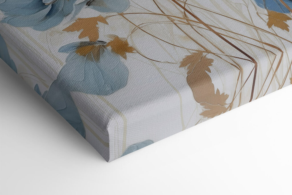 Painting of flowers on a white surface