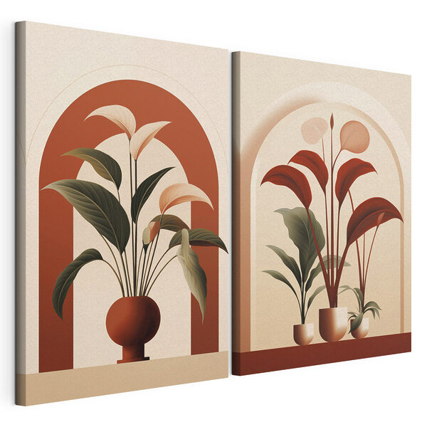 Lámina modular sobre lienzo Dos imágenes de plantas en macetas (SKU: m01124) Lámina modular sobre lienzo Lámina modular sobre lienzo Dos imágenes de plantas en macetas (SKU: m01124)