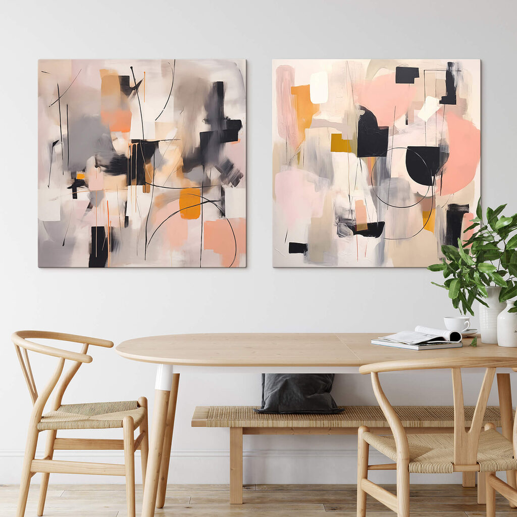 Two paintings of different colors Two paintings of different colors