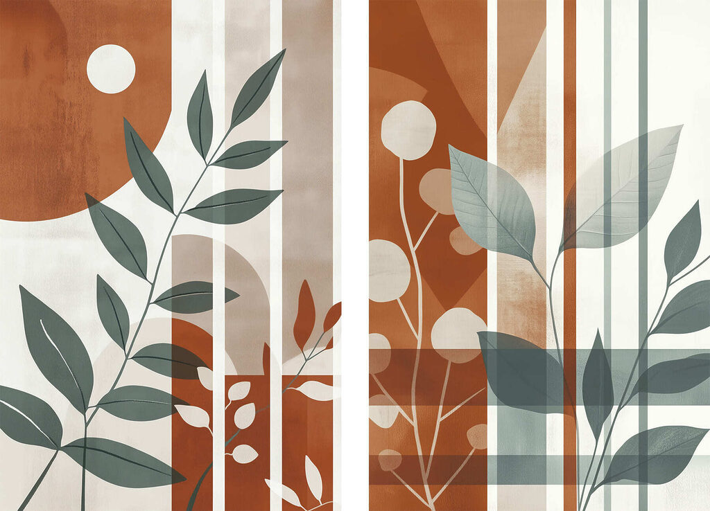 - Nature-inspired geometric artwork display