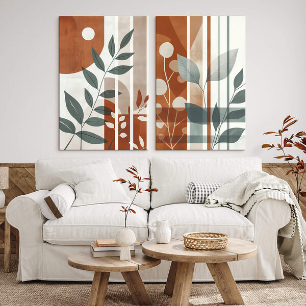 - Nature-inspired geometric artwork display