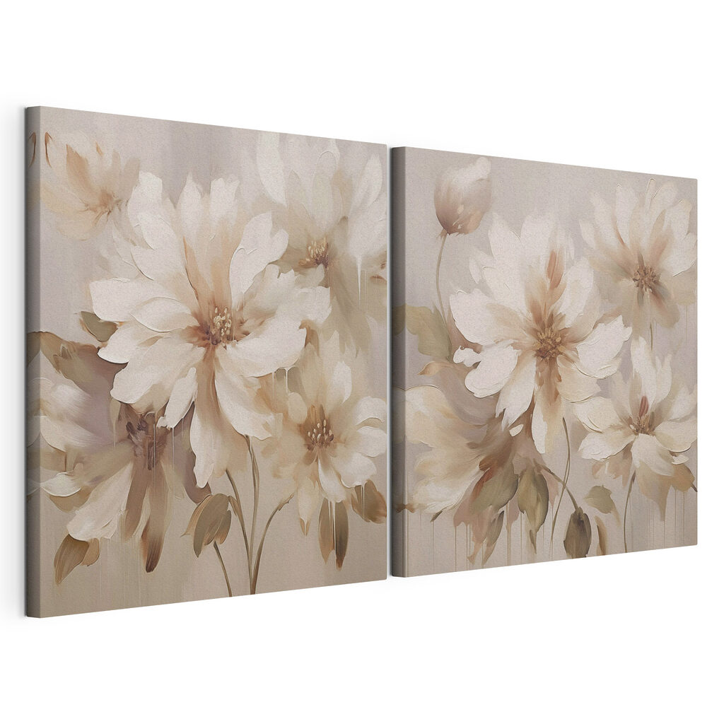 Painting of flowers on a beige background Painting of flowers on a beige background