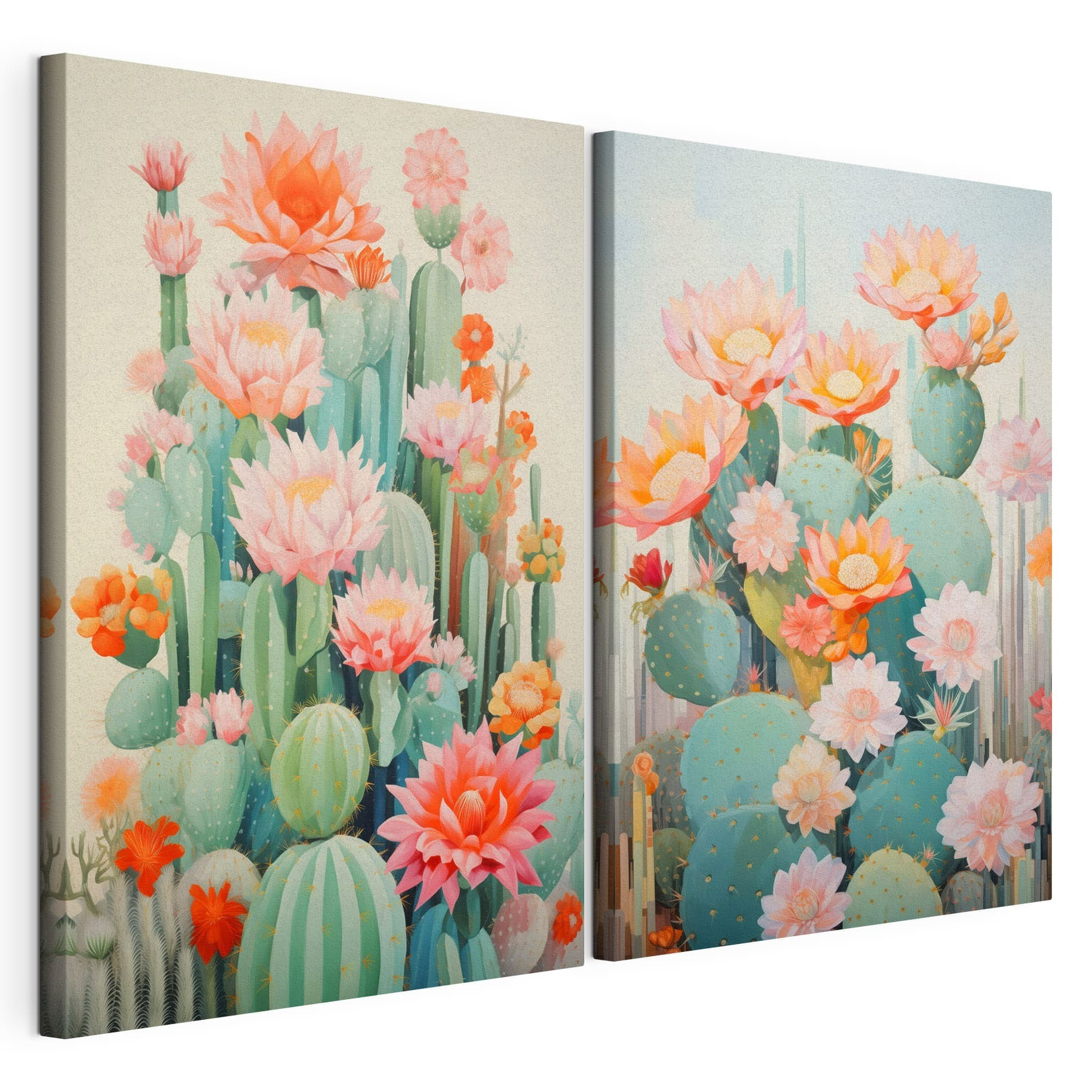 Painting of flowers and cactuses Painting of flowers and cactuses