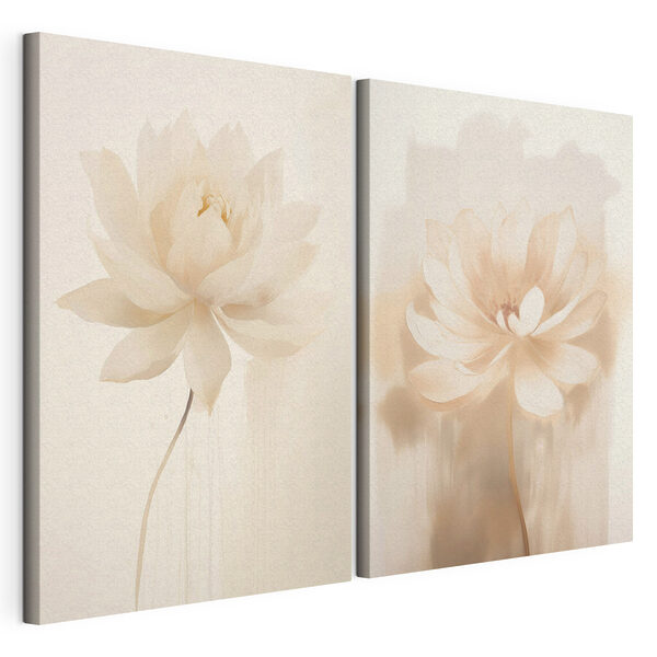 Elegantes flores en tonos suaves Lámina modular sobre lienzo Elegantes flores en tonos suaves