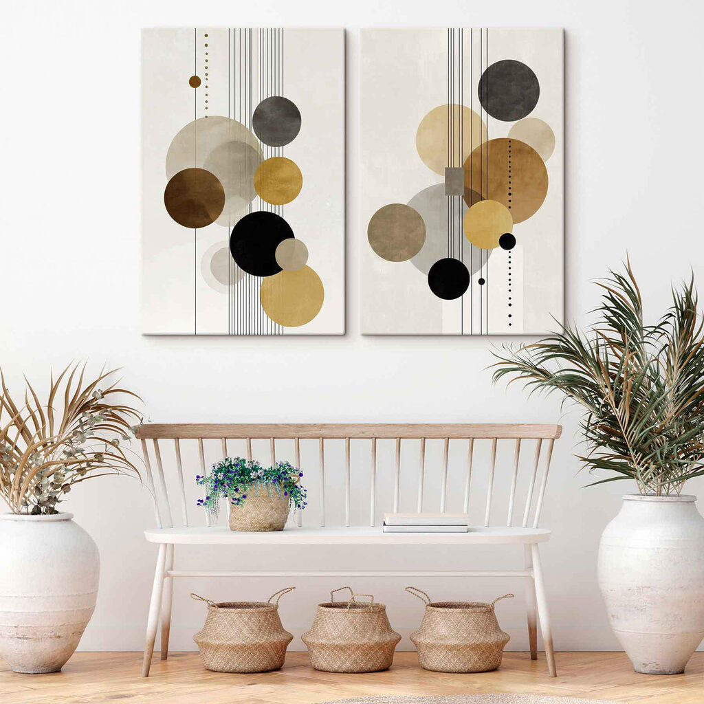 Pair of art pieces of circles Pair of art pieces of circles