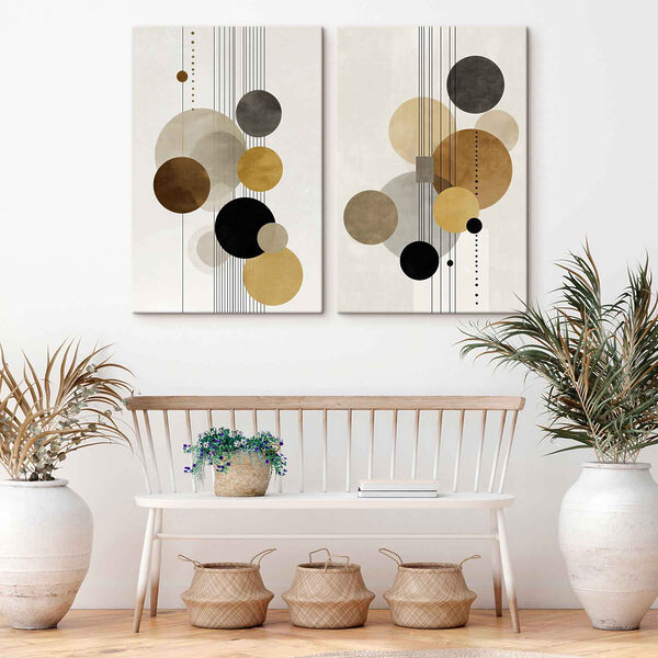 Pair of art pieces of circles Pair of art pieces of circles