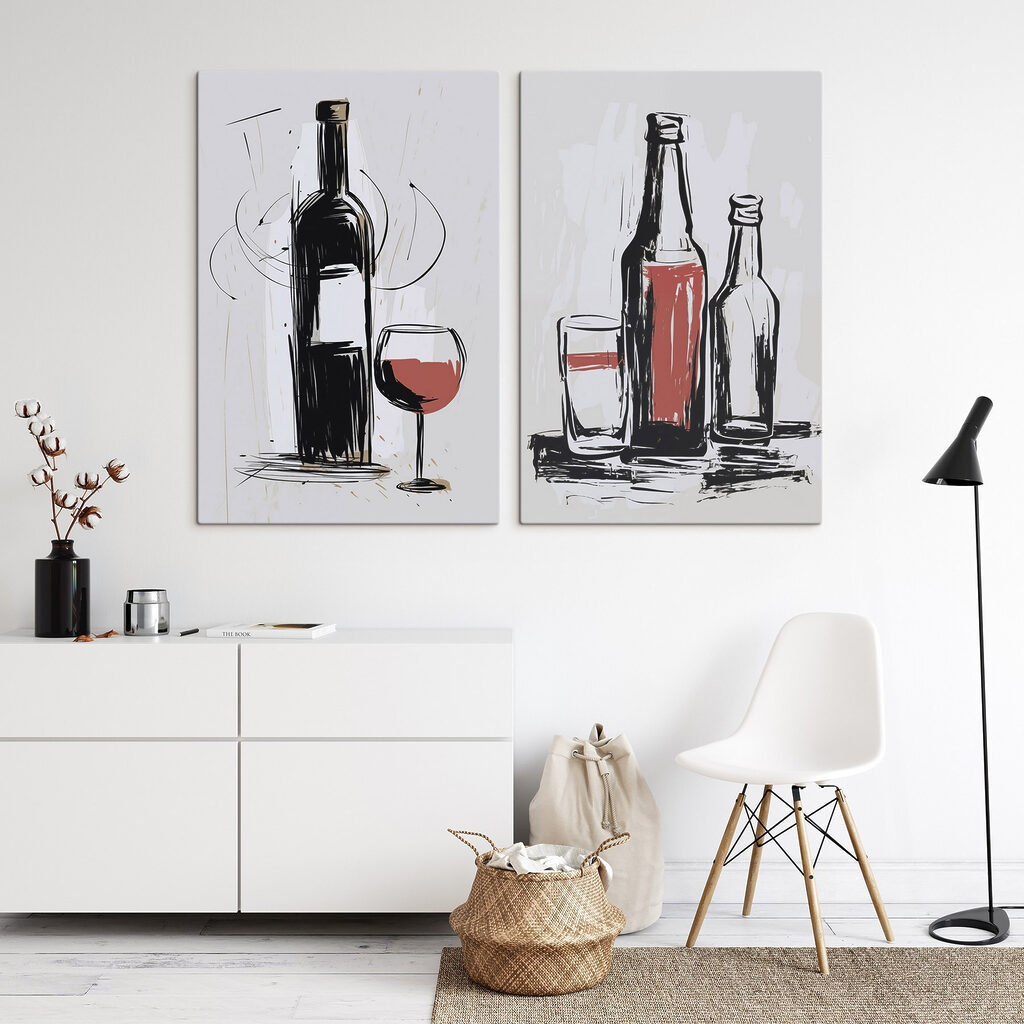 Artful reflections of beverage bottles Artful reflections of beverage bottles