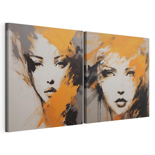 Cuadro que representa el rostro de una mujer Lámina modular sobre lienzo Cuadro que representa el rostro de una mujer