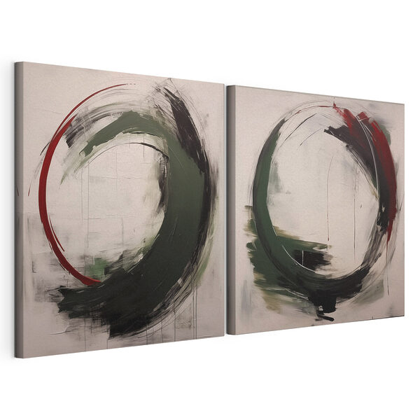 Dos obras de arte Lámina modular sobre lienzo Dos obras de arte
