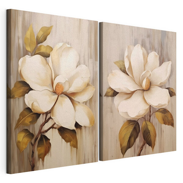 Pintura de flores sobre una superficie de madera Lámina modular sobre lienzo Pintura de flores sobre una superficie de madera