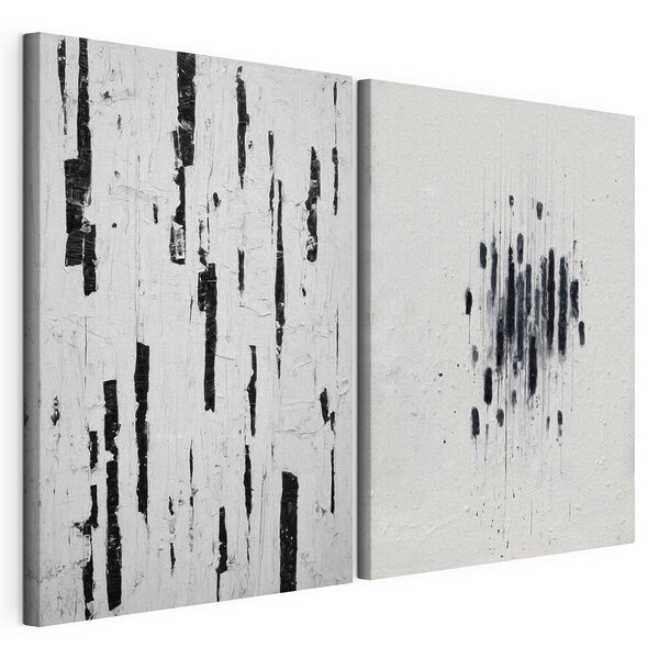 Contrastes abstractos en blanco y negro Lámina modular sobre lienzo Contrastes abstractos en blanco y negro