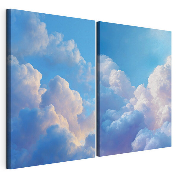Lámina modular sobre lienzo Cielo azul con nubes