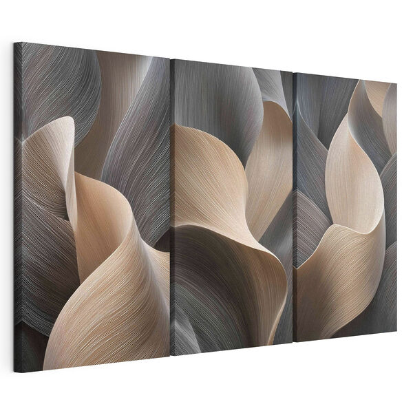 Lámina modular sobre lienzo Curvas naturales en tonos suaves y apagados