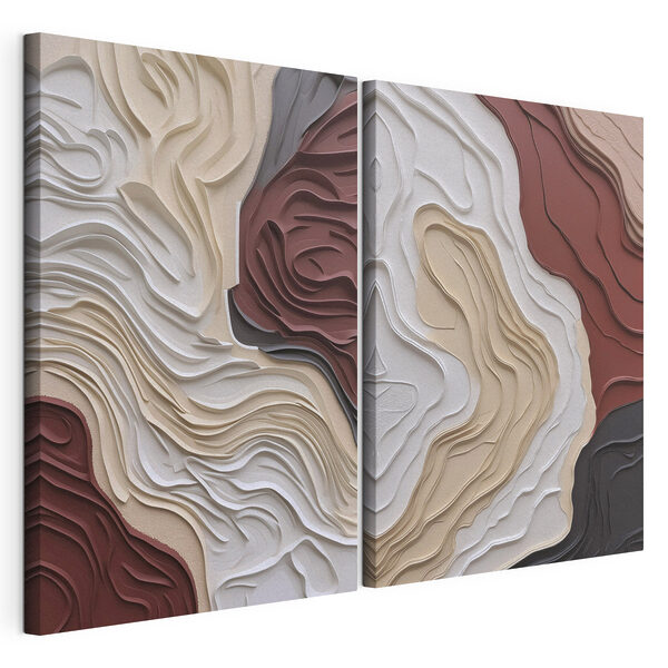 Lámina modular sobre lienzo Formas orgánicas en colores suaves