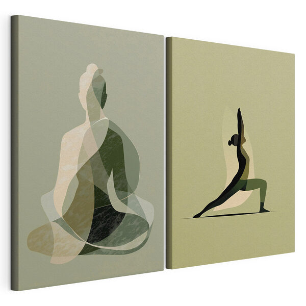Mujer haciendo yoga Lámina modular sobre lienzo Mujer haciendo yoga