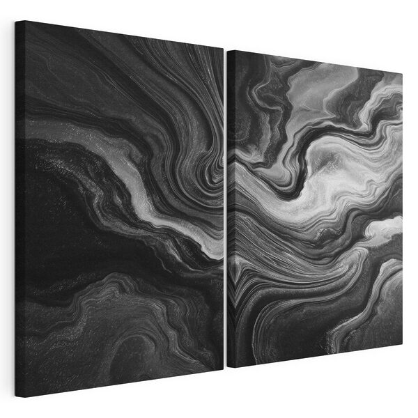 Remolinos en blanco y negro Lámina modular sobre lienzo Remolinos en blanco y negro
