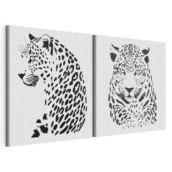 Majestuoso felino con un diseño llamativo Lámina modular sobre lienzo Majestuoso felino con un diseño llamativo