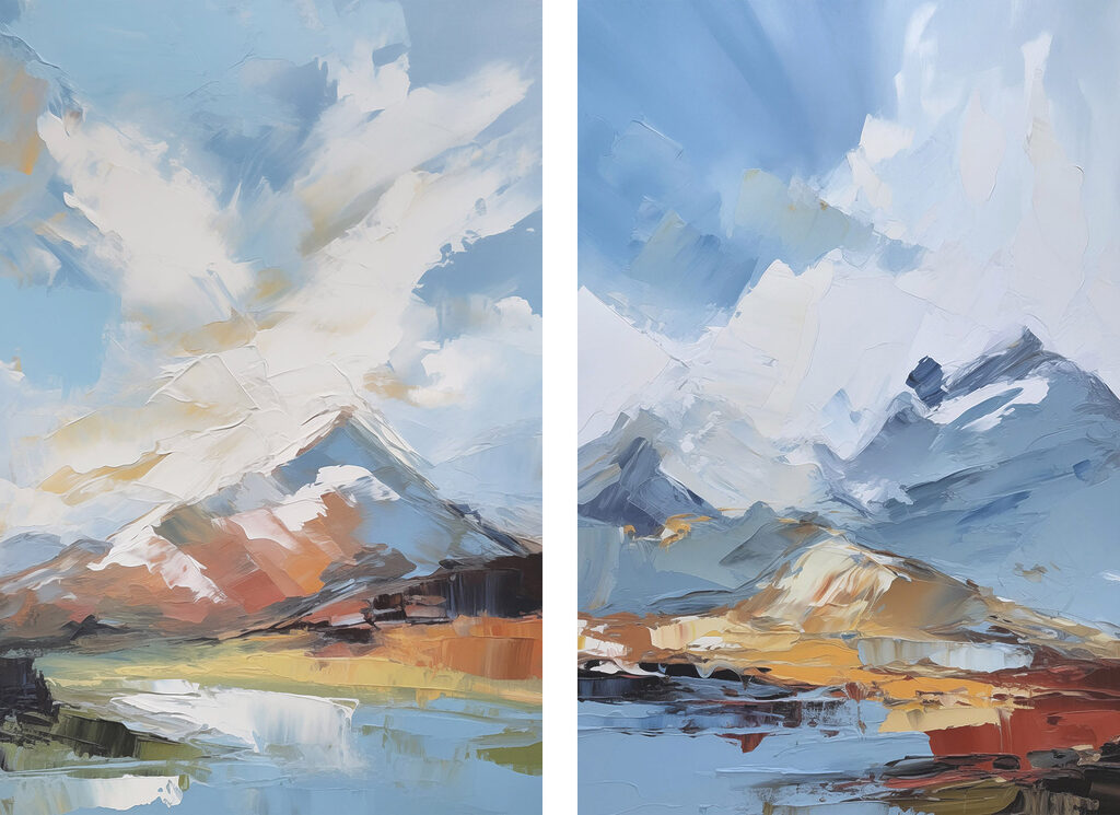 Painting of mountains and water Painting of mountains and water