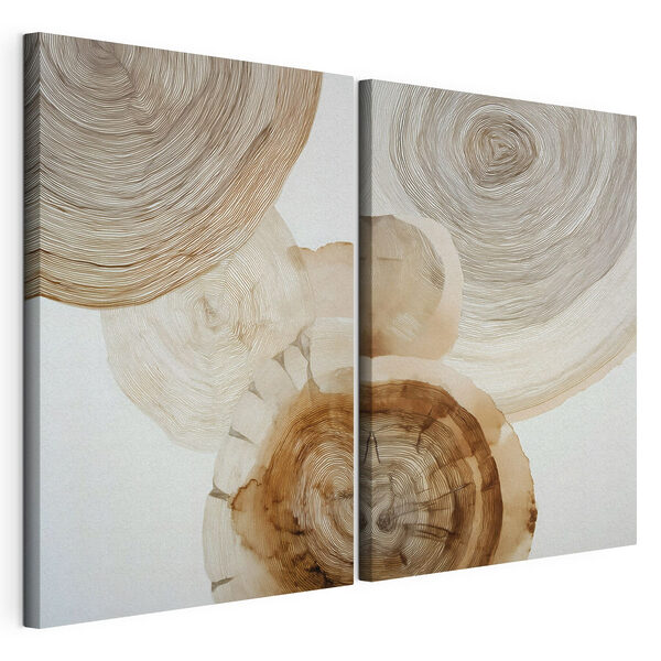 Diseño abstracto inspirado en la naturaleza en tonos neutros Lámina modular sobre lienzo Diseño abstracto inspirado en la naturaleza en tonos neutros
