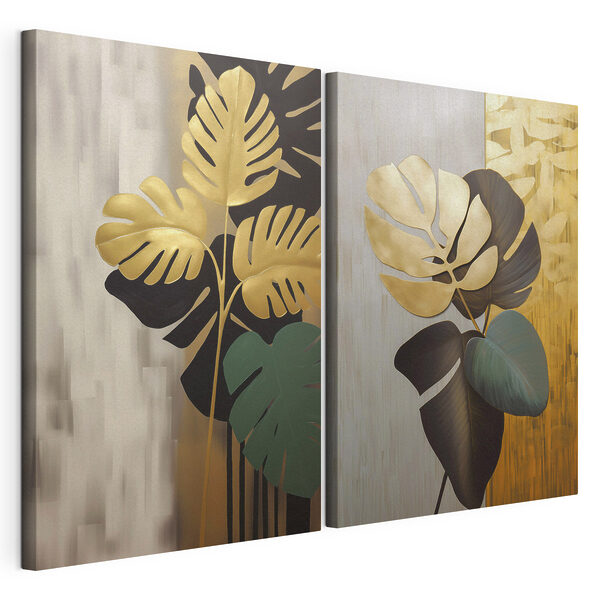 Lámina modular sobre lienzo - Follaje tropical con un diseño elegante (SKU: m30067) Lámina modular sobre lienzo Lámina modular sobre lienzo - Follaje tropical con un diseño elegante (SKU: m30067)