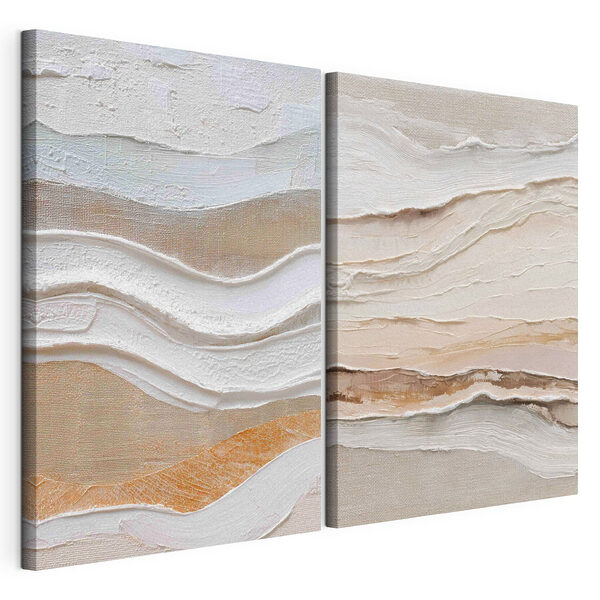 Las suaves ondas de tonos terrosos se funden Lámina modular sobre lienzo Las suaves ondas de tonos terrosos se funden