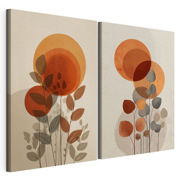 Lámina modular sobre lienzo - Círculos de colores vivos con detalles de hojas (SKU: m30158) Lámina modular sobre lienzo Lámina modular sobre lienzo - Círculos de colores vivos con detalles de hojas (SKU: m30158)