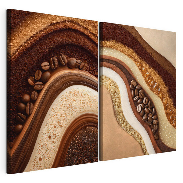 Delicia de café y caramelo en capas Lámina modular sobre lienzo Delicia de café y caramelo en capas