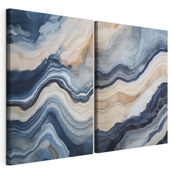 Olas fluidas de colores serenos Lámina modular sobre lienzo Olas fluidas de colores serenos