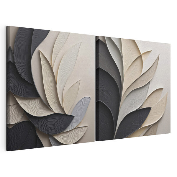 Elegantes capas de formas fluidas Lámina modular sobre lienzo Elegantes capas de formas fluidas