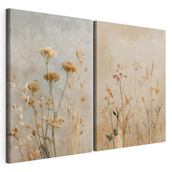 Delicadas flores en tonos suaves Lámina modular sobre lienzo Delicadas flores en tonos suaves