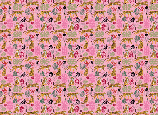 Pattern of leopards and flowers Pattern of leopards and flowers