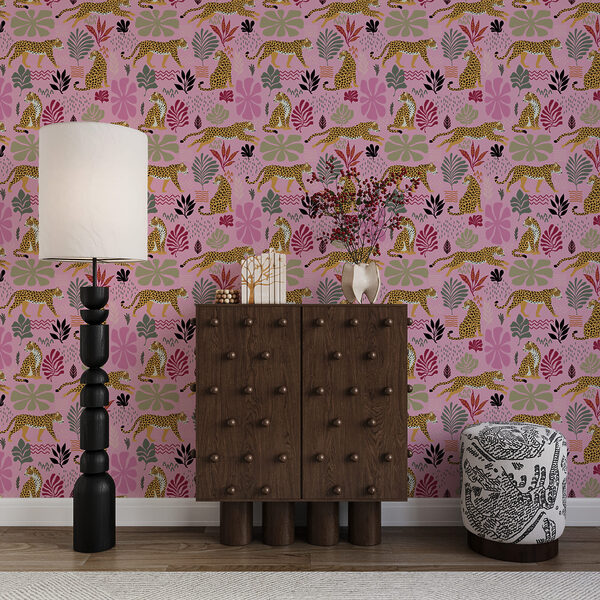 Diseño con leopardos y flores Diseño con leopardos y flores