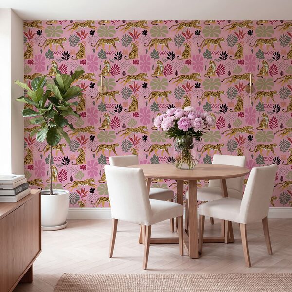 Diseño con leopardos y flores Diseño con leopardos y flores