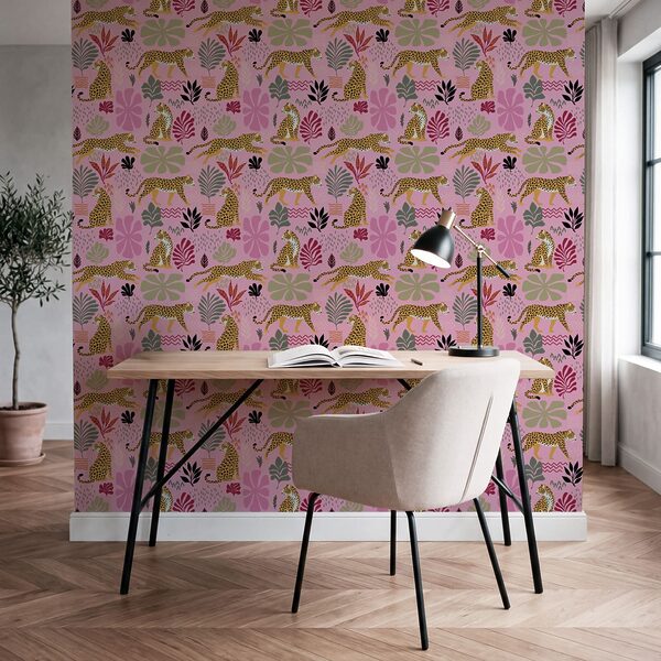 Diseño con leopardos y flores Diseño con leopardos y flores