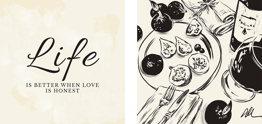 Black and white illustration of food Black and white illustration of food