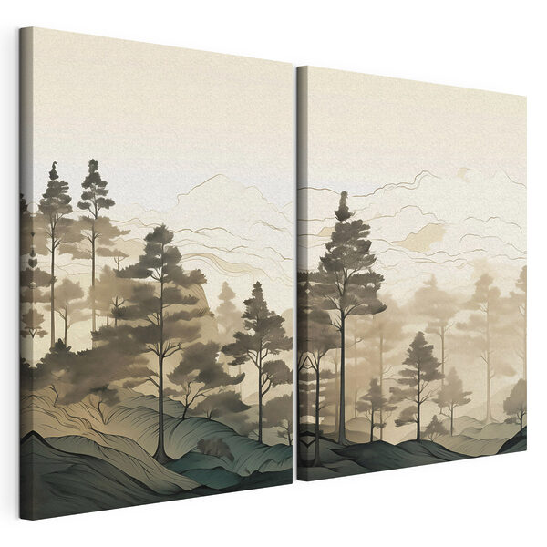 Lámina modular sobre lienzo Captura de pantalla de un cuadro en el que se ve un bosque