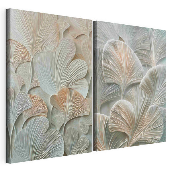 - Delicados motivos del diseño de la naturaleza Lámina modular sobre lienzo - Delicados motivos del diseño de la naturaleza