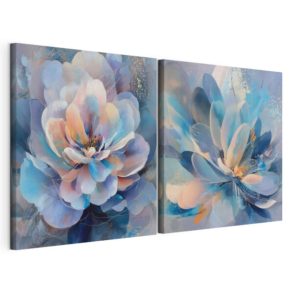Tonos suaves de elegancia floral Lámina modular sobre lienzo Tonos suaves de elegancia floral