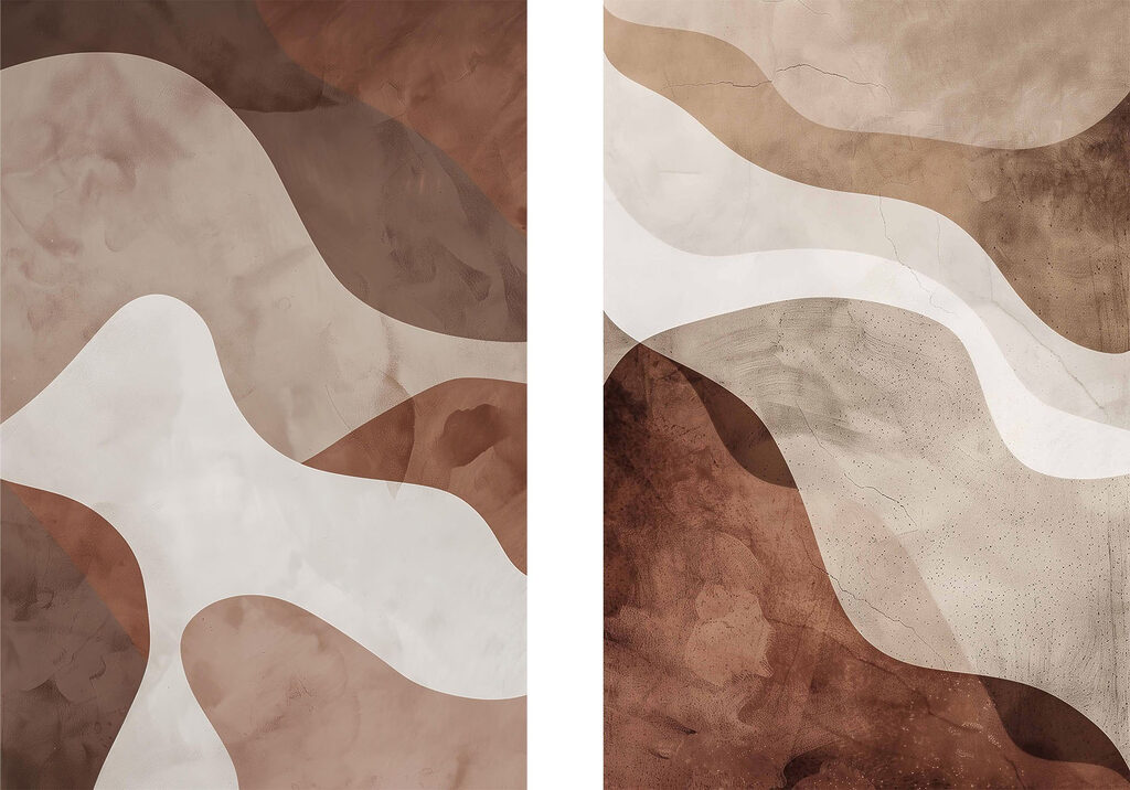 - Soft curves in earthy tones - Soft curves in earthy tones