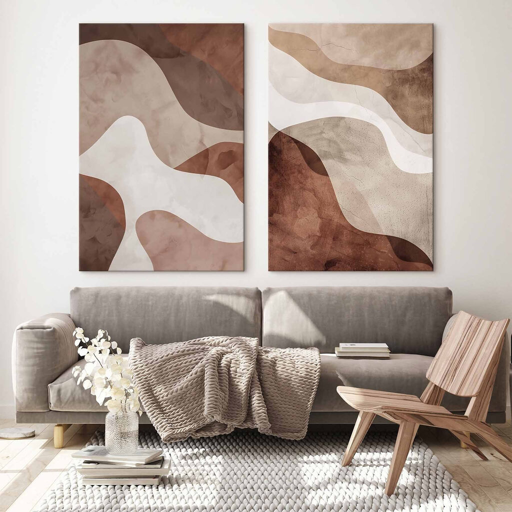- Soft curves in earthy tones - Soft curves in earthy tones