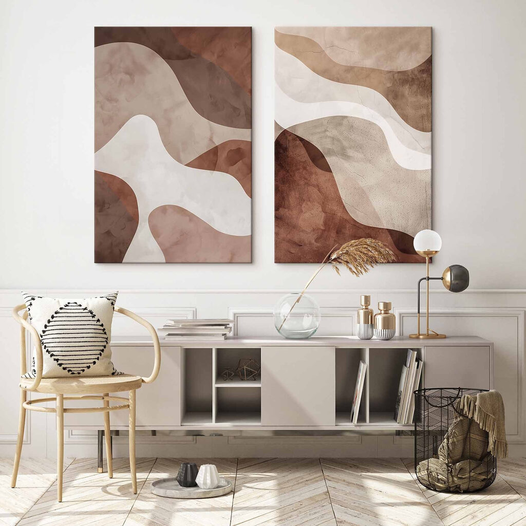 - Soft curves in earthy tones - Soft curves in earthy tones