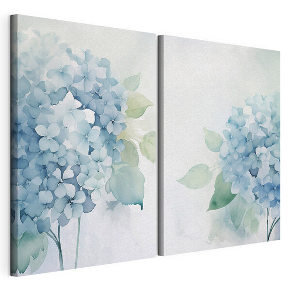 Pintura de flores y hojas Lámina modular sobre lienzo Pintura de flores y hojas