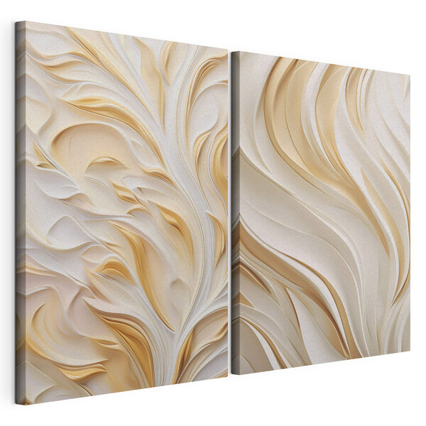 Líneas fluidas con tonos suaves Lámina modular sobre lienzo Líneas fluidas con tonos suaves